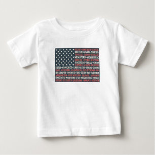 Camiseta Estados & capitais dos Estados Unidos da América