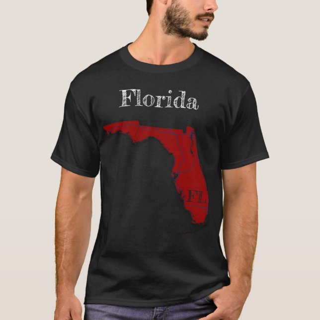 Camiseta Estados da Flórida [Design Berry Red] (Frente)