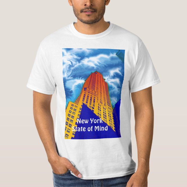 Camiseta Estados de Nova Iorque da mente (Frente)