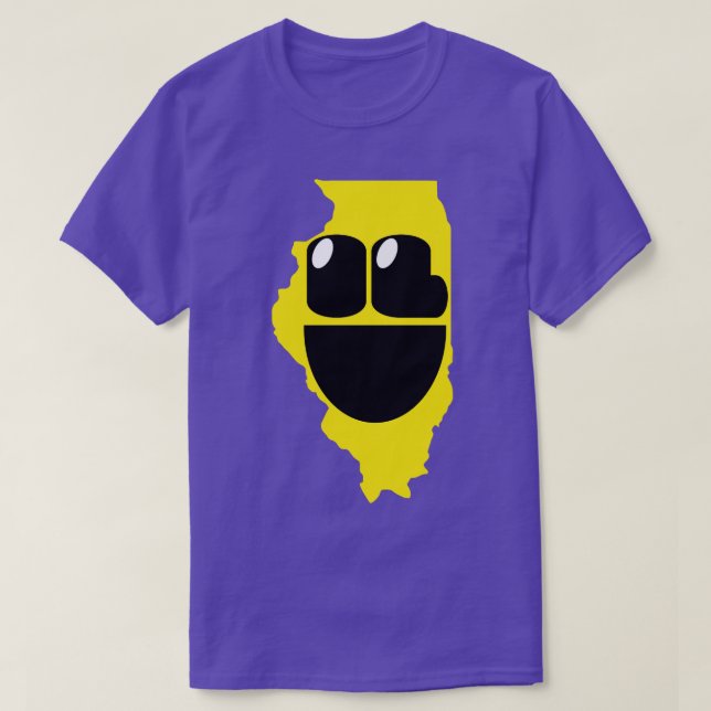 Camiseta Estados do Illinois com a face sorridente de Happy (Frente do Design)