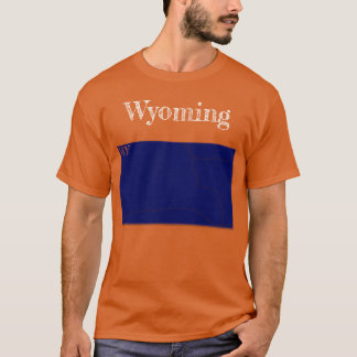 Camiseta Estados do Wyoming [Design Azul Marinho]