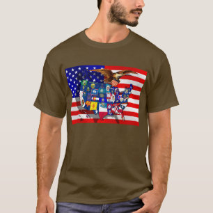 Camiseta Estados dos esportes dos EUA da bandeira de Eagle