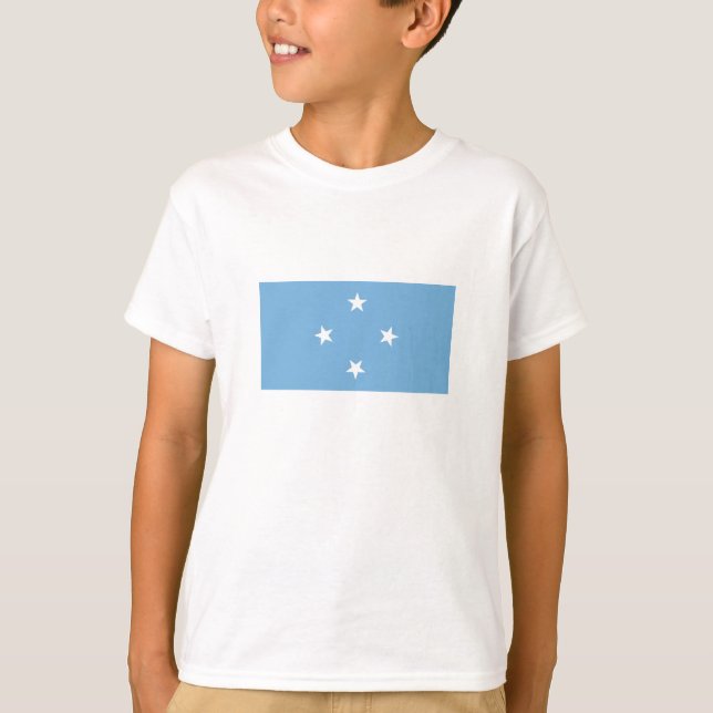 Camiseta Estados Federados da Bandeira da Micronésia (Frente)