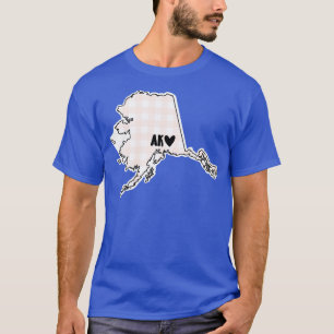 Camiseta Estados Unidos Alaska xadrez rosa TSirt