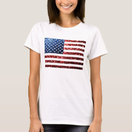 Camiseta Estados Unidos: bandeira azul-cinzento brilha