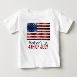 Camiseta Estados Unidos bandeira vermelho azul-claro brilha