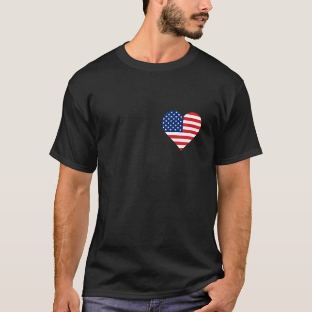 Camiseta Estados Unidos da América Flag Heart Gifts USA L (Frente)