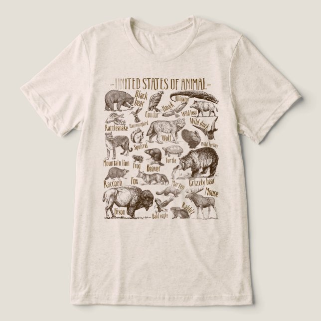 Camiseta Estados Unidos do Animal  (Design frontal)
