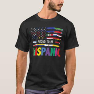 Camiseta Estados Unidos E Bandeira Latino-Americana Orgulha