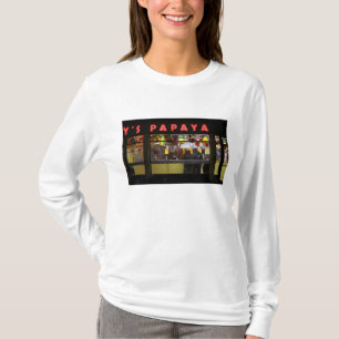 Camiseta Estados Unidos, Nova York. Gray's Papaya: janela