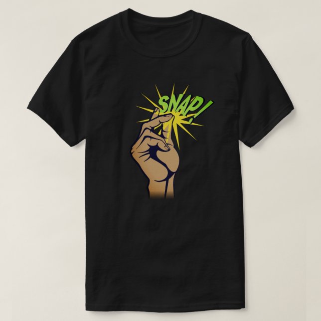 Camiseta Estalar de dedos de história em quadrinhos (Frente do Design)