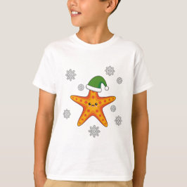 Camiseta Estaleiro do Natal Kawaii no padrão azul de búfalo
