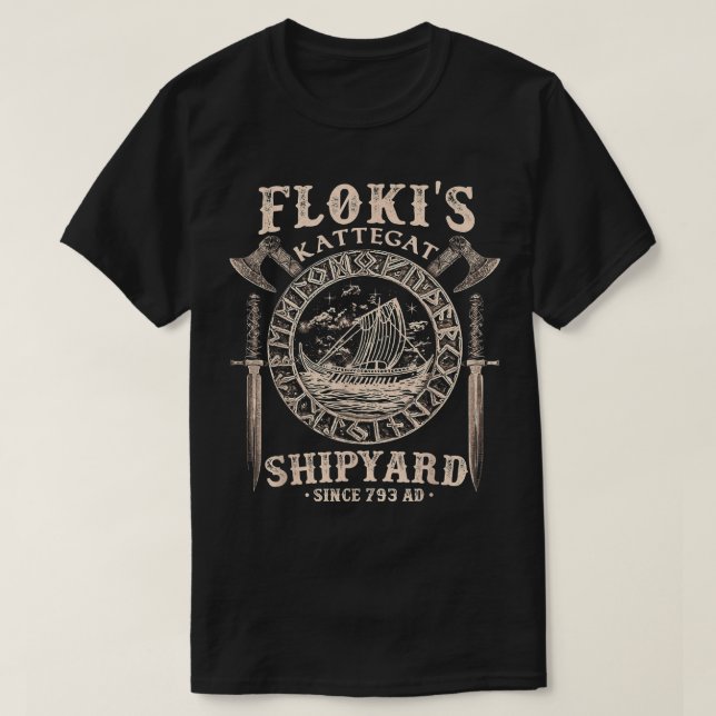 Camiseta Estaleiro Kattegat Viking Ship e Sword Gi (Frente do Design)
