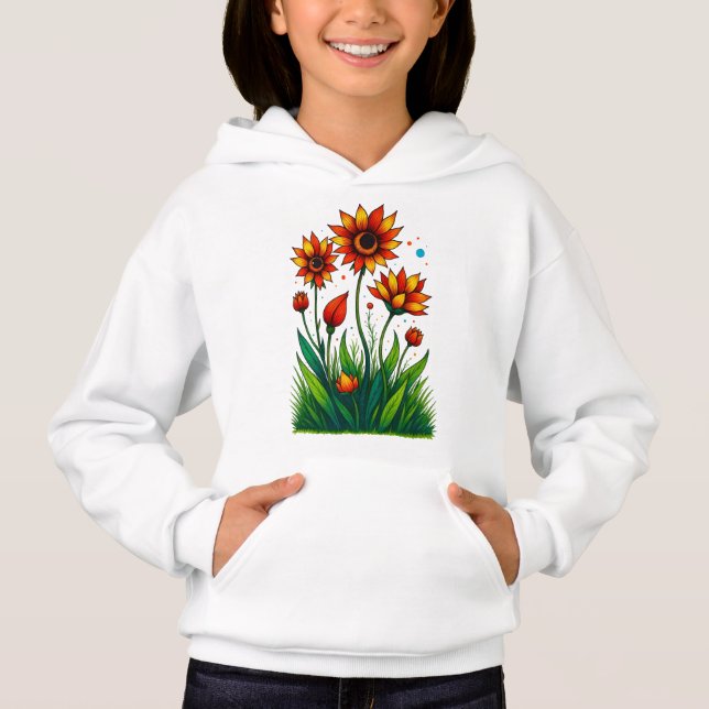 Camiseta Estallido de Flor Radiante (Frente)