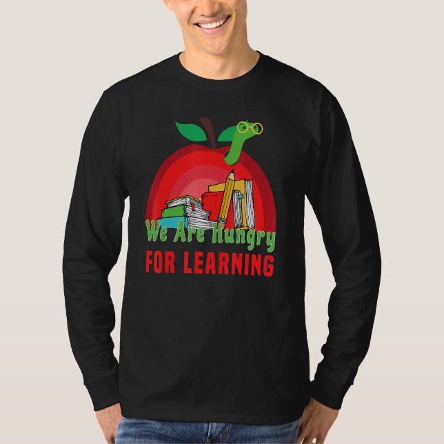 Camiseta Estamos com Fome de Aprender Arco-íris de Volta às (Frente)