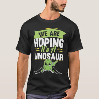 Camiseta Estamos esperando um anúncio de gravidez do dinoss