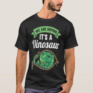 Camiseta Estamos esperando um anúncio de gravidez do dinoss
