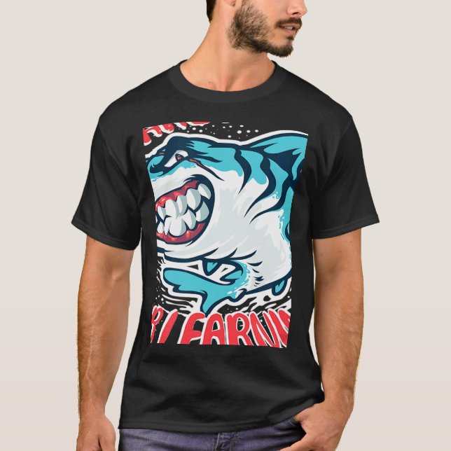 Camiseta Estamos Famintos Por Aprender Design de tubarão (Frente)