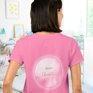 Camiseta Estamos na Nuvem 9 Chuveiro de Bebê Rosa Mamãe par