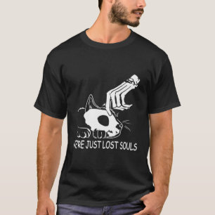 Camiseta Estamos Perdidos Almas Esqueleto De Gato Halloween