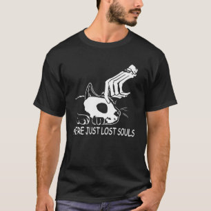 Camiseta Estamos Perdidos Almas Skull Skeleton Cat Hallowee