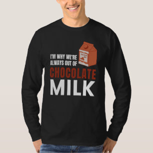 Camiseta Estamos Sempre Sem Leite de Chocolate Gráfico de A