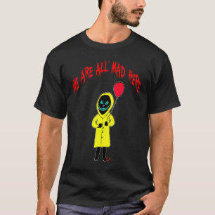 Camiseta Estamos todos loucos aqui   Dia das Bruxas  gato p