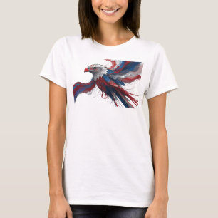 Camiseta Estampa de Águia Abstrata Vermelha e Elegante