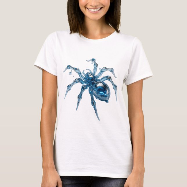 Camiseta Estampa de ARANHA DE ÁGUA prateada com arestas (Frente)