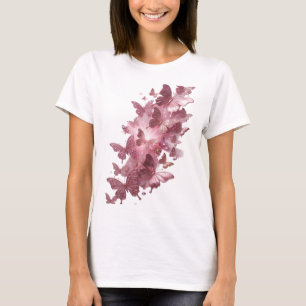 Camiseta Estampa de Borboletas Rosa PINK Legal