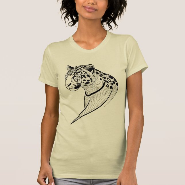 Camiseta Estampa de Leopardo Chic para Mulheres – Ousada e  (Frente)