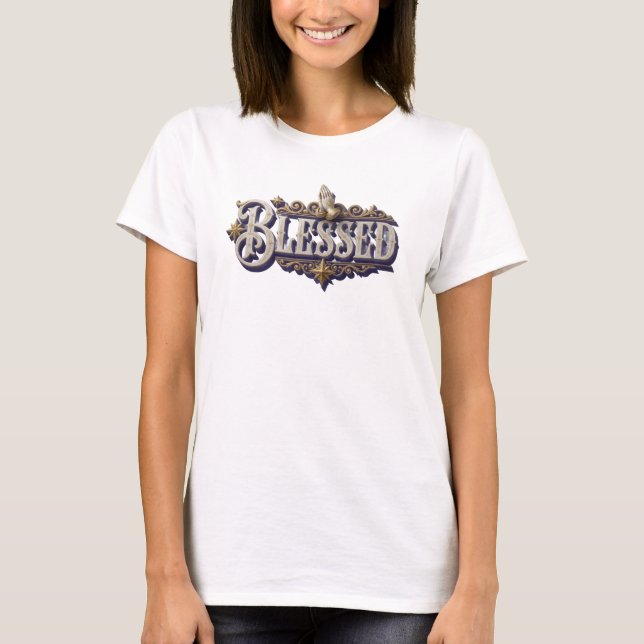 Camiseta Estampa de Moda Dinâmica ABENÇOADA (Frente)