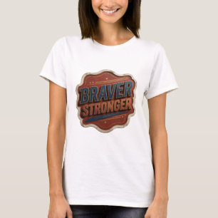 Camiseta Estampa Moderno Azul MAIS CORAJOSO MAIS FORTE
