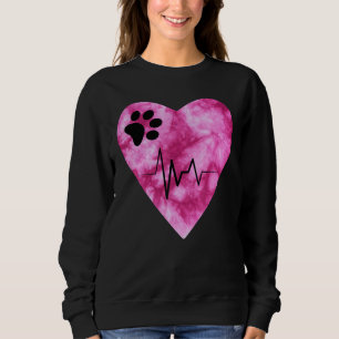 Camiseta Estampa Tie Dye  Amor Pet Batimento Cardíaco Pulso