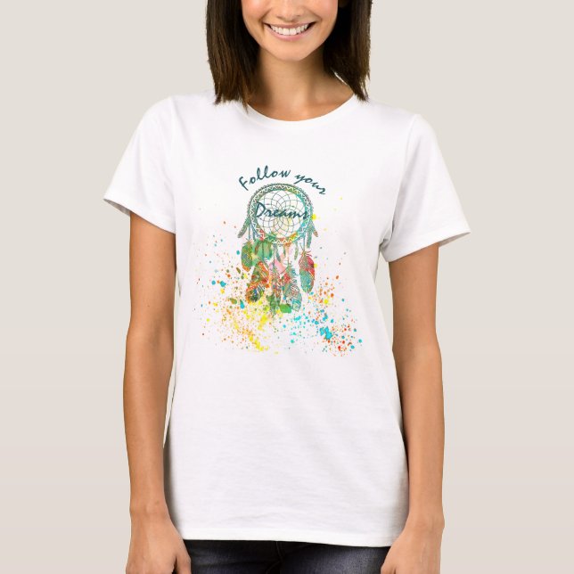 Camiseta estampada com apanhador de sonhos (Frente)