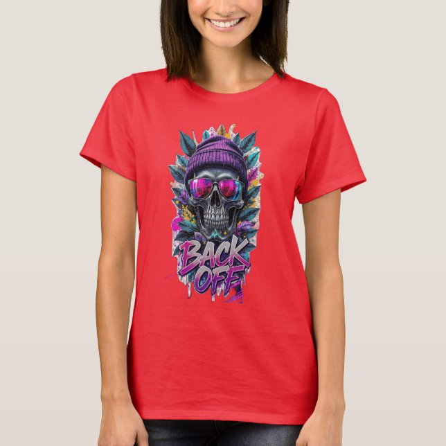 Camiseta Estampada com Gráfico de Lobo Selvagem Fe (Frente)