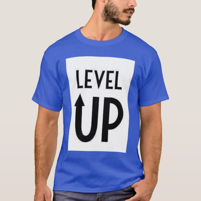 Camiseta Estampada com Texto Level Up (Frente)