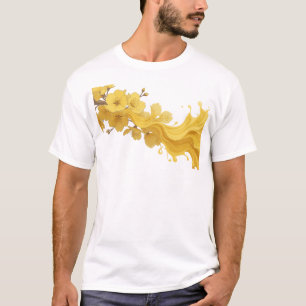 CAMISETA ESTAMPADO CRIATIVO DE FLOR ABSTRATA COM ESTILO