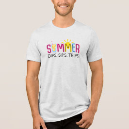 Camiseta Estampas Coloridas de Verão com Dips de Bebida e S