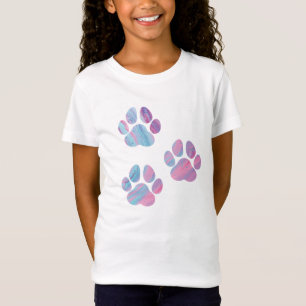 Camiseta Estampas de pata de cão - Tintas coloridas