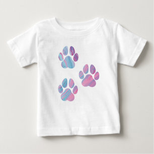 Camiseta Estampas de pata de cão - Tintas coloridas