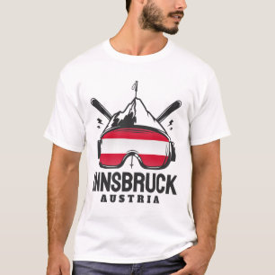 Camiseta Estância de Esqui Innsbruck Áustria Esqui Retro