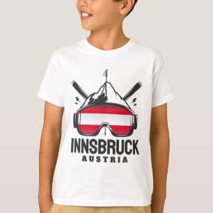 Camiseta Estância de Esqui Innsbruck Áustria Esqui Retro