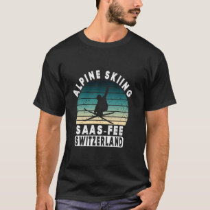 Camiseta Estância de Esqui Saas-Fee Alpes Suíços Esqui Alpi