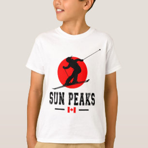 Camiseta Estância de esqui Sun Peaks Canadá Montanhas Rocho