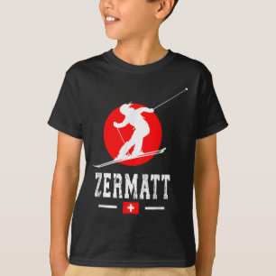 Camiseta Estância de Esqui Zermatt Alpes Montanhas Suíças S