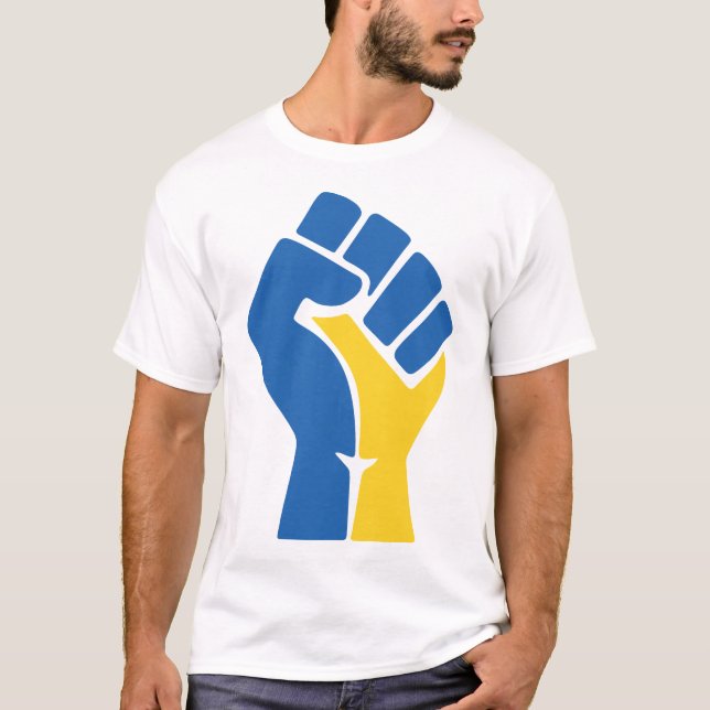 Camiseta Estar Com A Ucrânia Em Guerra De Protesto (Frente)