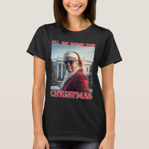 Camiseta Estarei em Casa no Natal Trump Papai Noel Selfie W