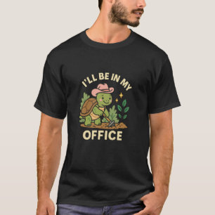 Camiseta Estarei no Meu Escritório Jardim de Tartaruga Jard