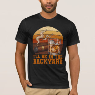 Camiseta Estarei No Quintal Amante Divertido de Cigarro Bou